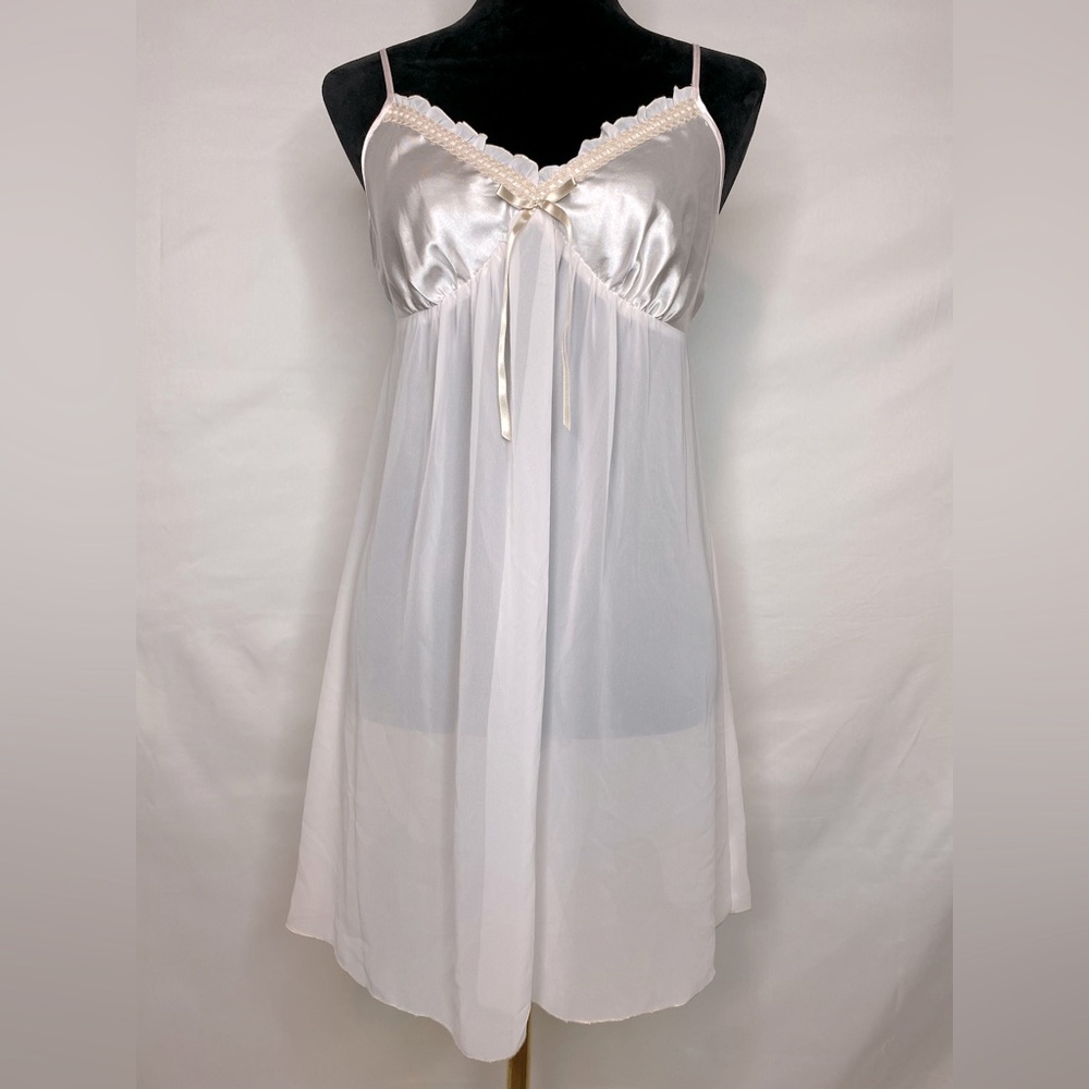 Vintage Linea Donatella Light Pink Sheer Babydoll Lingerie